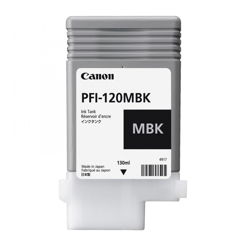 PFI-120MBK NOIR MAT pour imprimante imagePROGRAF TM-250/TM-255/TM-300/ TM-305/TM-350 et TM-355 (130ml)