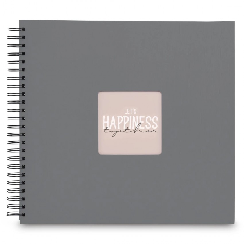 traditionnel FINE ART SPIRAL - 50 pages noires - 300 photos 10x15cm - Couverture Gris pierre 36x32cm + fenêtre