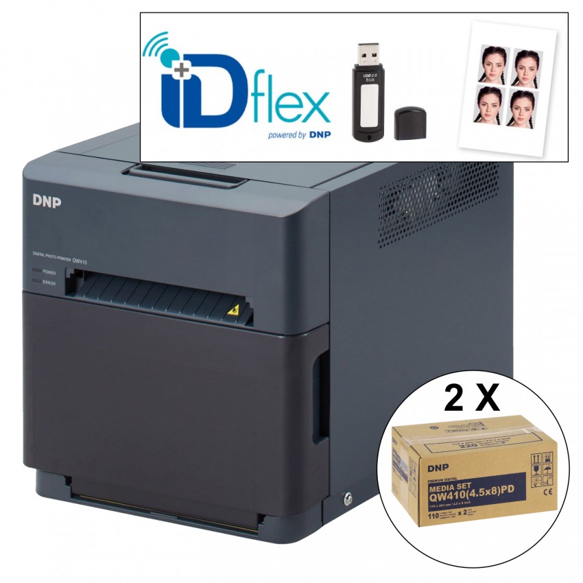 avec imprimante thermique QW410 + Dongle ID+Flex + 2 consommables Premium Digital pour 220 tirages (DPQW1120PD)