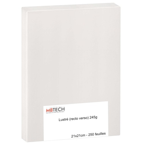 MB Tech Pro - Papier jet d'encre Lustré (recto verso) 245g 21x21 cm pour D1000A (250 feuilles)