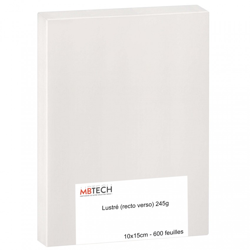 MB Tech Papier Lustré R/V 245g 10x15cm pour D500 600 feuilles