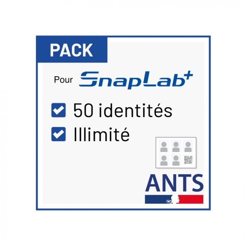 Pack pour matériels DNP SnapLab ou ID+Flex (50 identités / Illimité) permet la réalisation des identités ANTS.