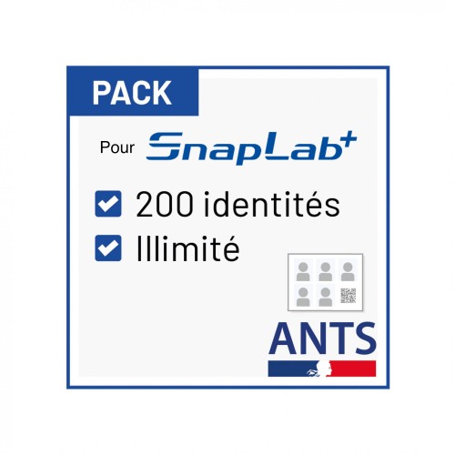 Pack pour matériels DNP SnapLab ou ID+Flex (200 identités / Illimité)  permet la réalisation des identités ANTS.