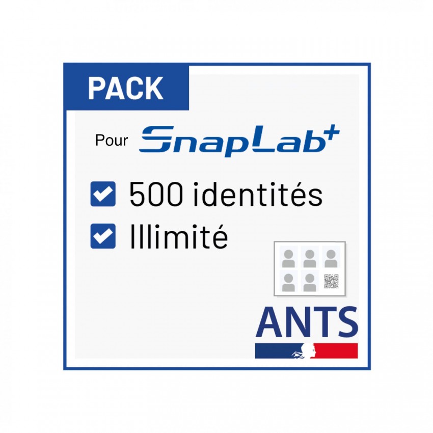 (500 identités / Illimité) permet la réalisation des identités ANTS.