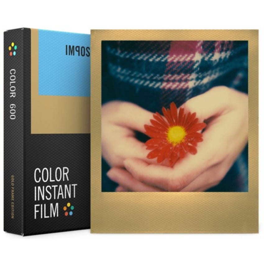 Film instantané IMPOSSIBLE pour POLAROID 600/One 600 - Cadre Gold - 8 photos - couleur