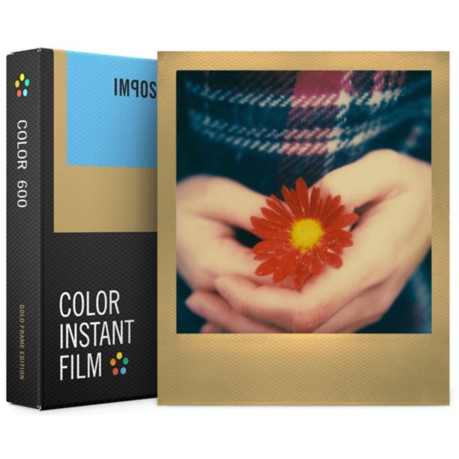 IMPOSSIBLE - Film instantané pour POLAROID 600/One 600 - Cadre Gold - 8  photos - couleur
