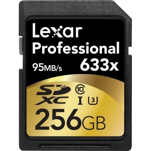 Carte mémoire SD LEXAR SDHC/XC Classe 10 Professional UHS-I (95Mo/s 633x) 256 GB