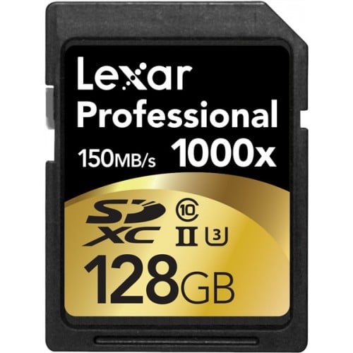 Carte mémoire LEXAR SDHC/XC Classe 10 Professional UHS-II (150Mo/s 1000x) 128 GB