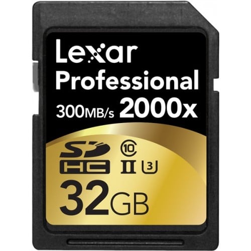 Carte mémoire LEXAR SDHC/XC RDR Classe 10 Professional UHS-II (300Mo/s 2000x) 32 GB