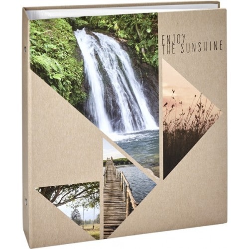 Album photo PANODIA série SUNSHINE 33x37,5cm 400 photos 11,5x15 - Anneaux 5 vues par page - Pochettes Cascade - Couverture rigid