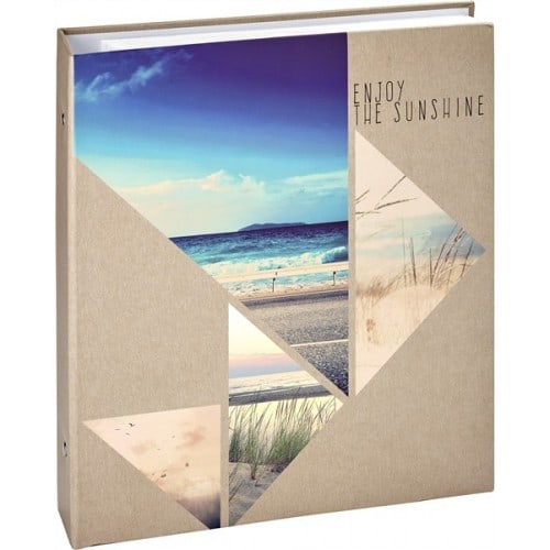 Album photo PANODIA série SUNSHINE 33x37,5cm 400 photos 11,5x15 - Anneaux 5 vues par page - Pochettes Mer - Couverture rigide