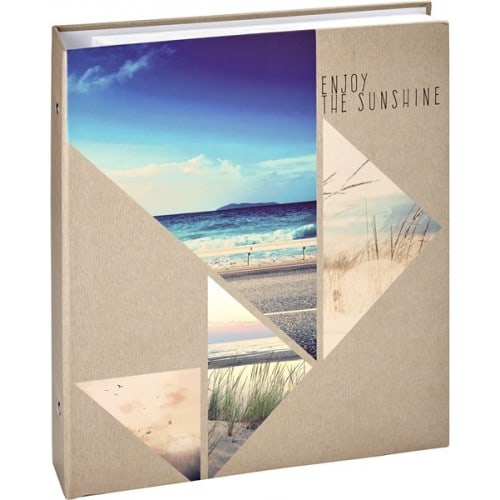 PANODIA - Album photo série SUNSHINE 33x37,5cm 400 photos 11,5x15 - Anneaux 5 vues par page - Pochettes Mer - Couverture rigide
