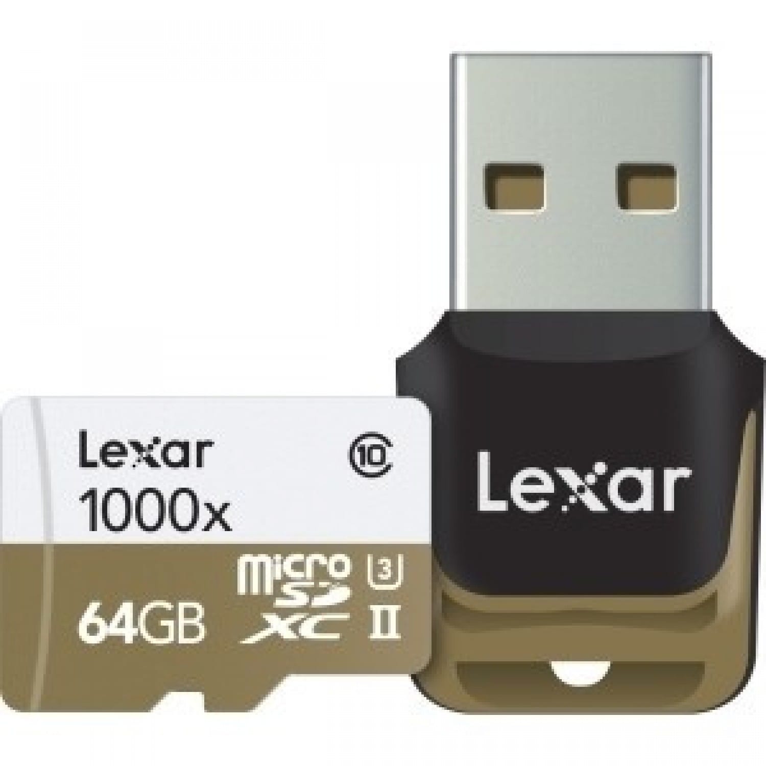 LEXAR - Carte mémoire SD micro SDHC/XC Micro Classe 10 UHS-II (U3) (150Mo/s  1000x) (avec lecteur USB) 64 GB