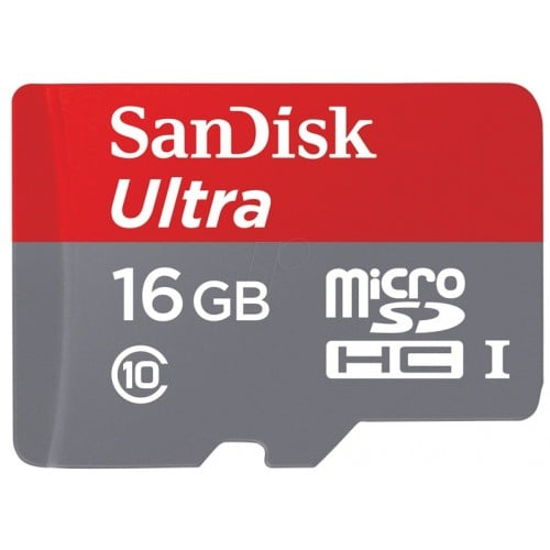 Carte mémoire SD SANDISK microSDHC Ultra UHS-I Classe 10 (80Mo/s 533x) 16 GB