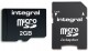 Carte mémoire SD micro INTEGRAL micro SD 2 GB (avec adaptateur SD)