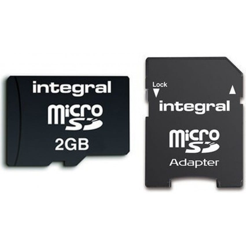 Carte mémoire SD micro INTEGRAL micro SD 2 GB (avec adaptateur SD)