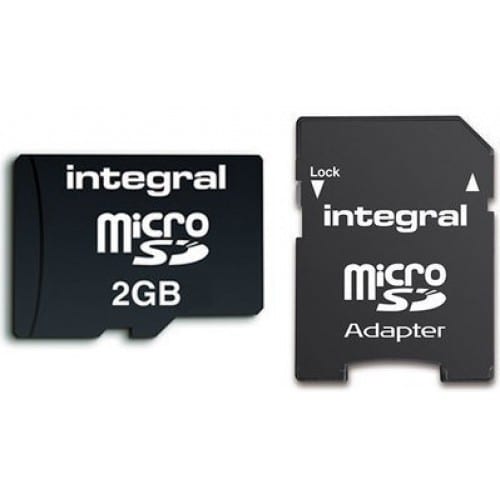 INTEGRAL - Carte mémoire SD micro micro SD - 2 GB (avec adaptateur SD)