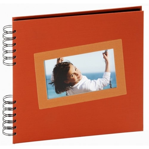 Album photo PANODIA série TAÏS 30x30cm - Spirales noires 60 Pages noires - Traditionnel Couverture personnalisable (Orange)