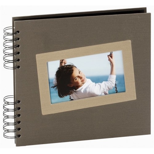 Album photo PANODIA série TAÏS 30x30cm - Spirales noires 60 Pages noires - Traditionnel Couverture personnalisable (Taupe)