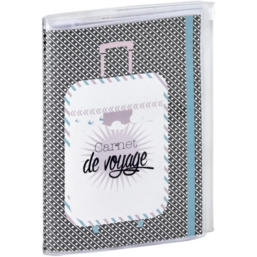 Carnet de voyage PANODIA série TRIP Format 14,5x21cm - 96 pages Avec pochette zip Gris - Couverture souple