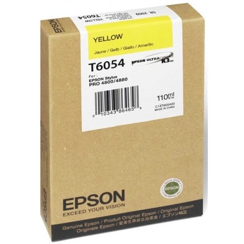Cartouche d'encre traceur EPSON T6054 Pour imprimante SP4800/4880 Jaune - 110ml