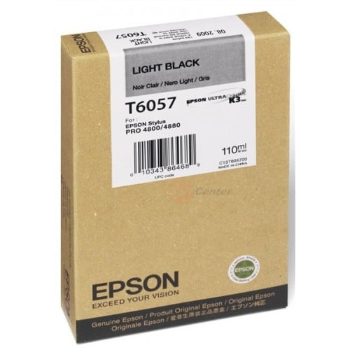 Cartouche d'encre traceur EPSON T6057 Pour imprimante SP4800/4880 Grise - 110ml