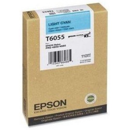 Cartouche d'encre traceur EPSON T6055 Pour imprimante SP4800/4880 Cyan clair - 110ml