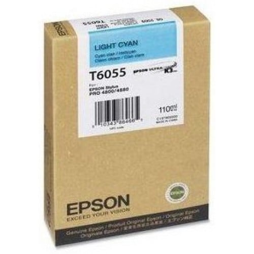 EPSON - Cartouche d'encre traceur T6055 Pour imprimante SP4800/4880 Cyan clair - 110ml