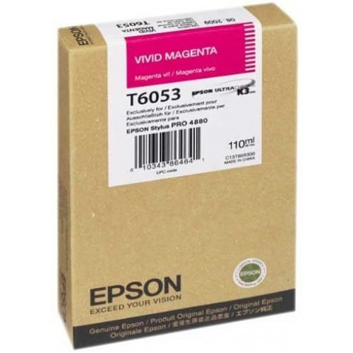Cartouche d'encre traceur EPSON T6053 Pour imprimante SP4880 Magenta vivid - 110ml