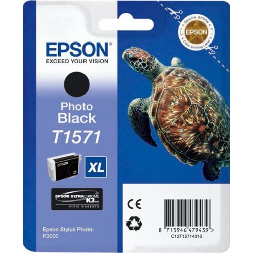 Cartouche d'encre EPSON T1571 Tortue - Noir Photo