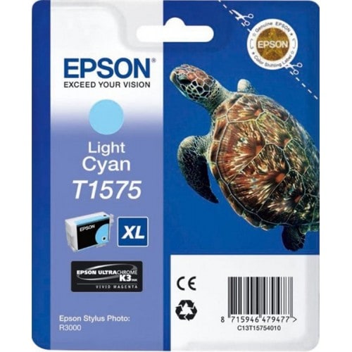 Cartouche d'encre EPSON T1575 Tortue - Cyan clair