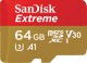 Carte mémoire SD micro SANDISK micro SDXC Extrême M Mobile UHS-I A1 V30 Classe 10 (100Mo/s 667x) 64 GB
