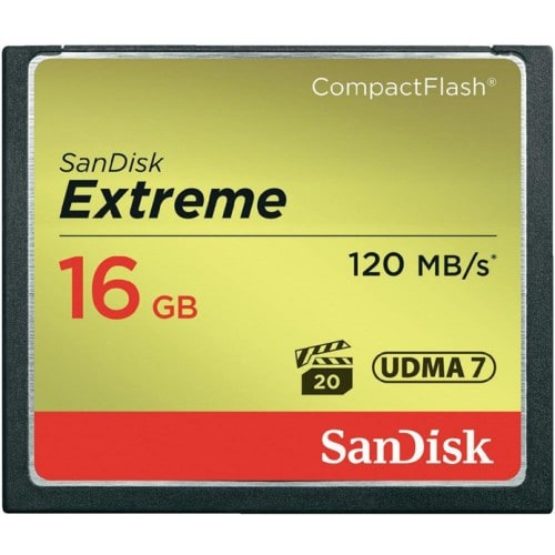 Carte mémoire Compact Flash SANDISK CompactFlash Extrême Classe 10 (120Mo/s   800x) 16 GB