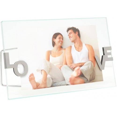 Cadre photo DEKNUDT S59ZE7 LOVE - argenté - cadre rectangle (verre)