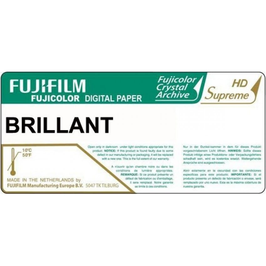 Papier argentique FUJI Crystal Archive Suprême HD Brillant - marqué au dos - 17,8cm x 83,8m - Carton de 2 rouleaux