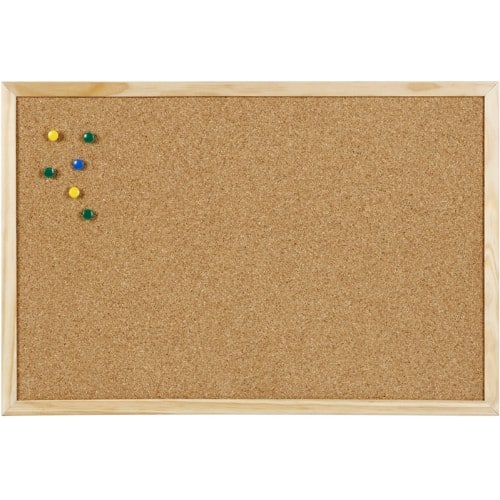Pêle-mêle BRIO en liège - 1 face - 6 punaises fournies & 2 crochets attache au dos - Contour Pin Brut - Dim. 40x60cm