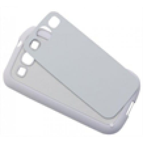 Coque smartphone 2D Samsung Galaxy Note 2 souple blanche avec feuille aluminium